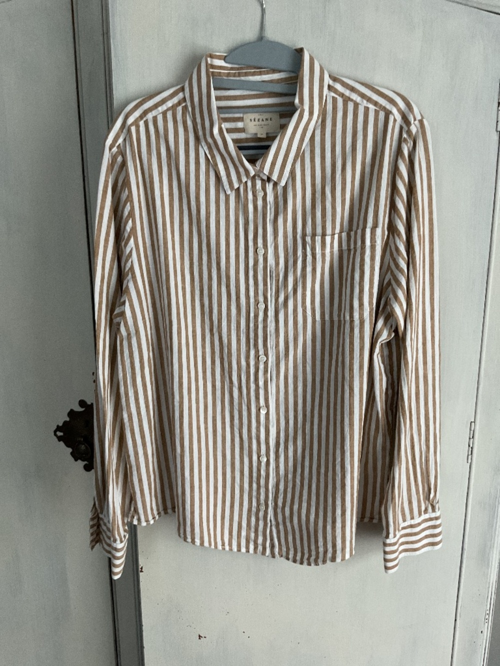 Sezane Tomboy Cotton Linen Shirt 44